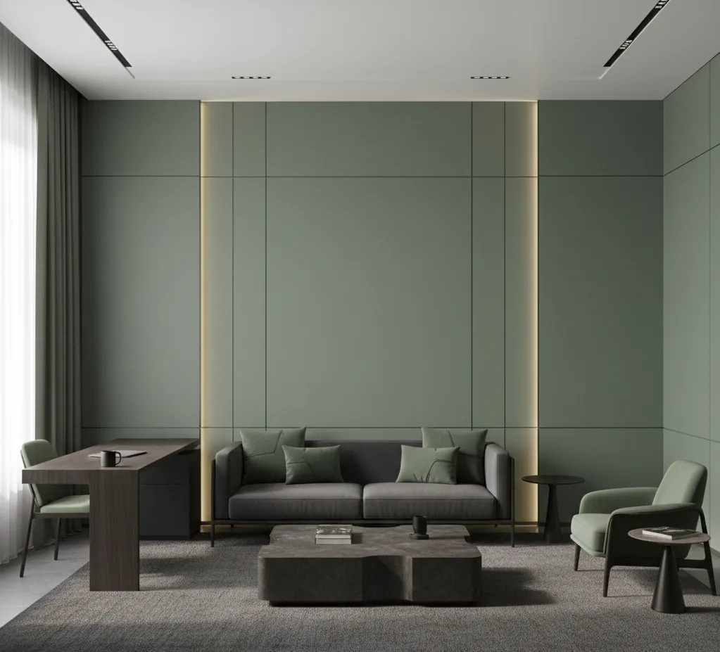 Quiet private interior with restrained design and minimal detail